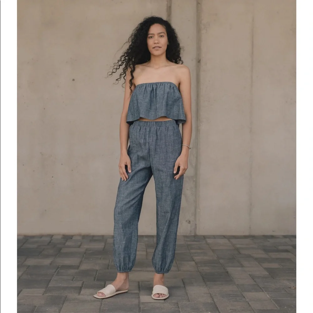 *Reserved* OZMA Neale Top - Organic Chambray - Indigo XS + Vivian Top XS 💙 - Picture 2 of 10